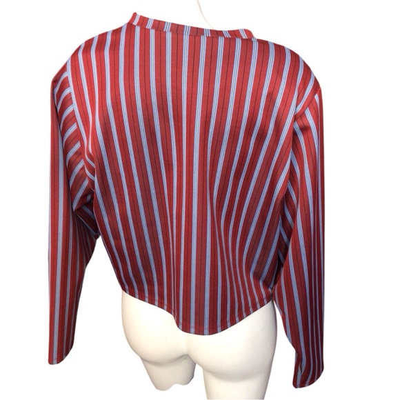 Zara Red and Blue Striped Crop Top size medium - Picture 3 of 4